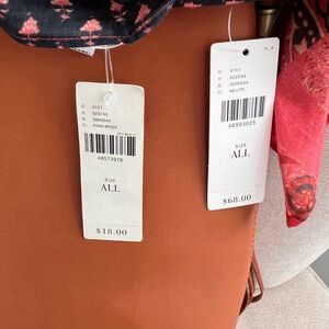 Anthropologie Brown Leather Bag with scarf